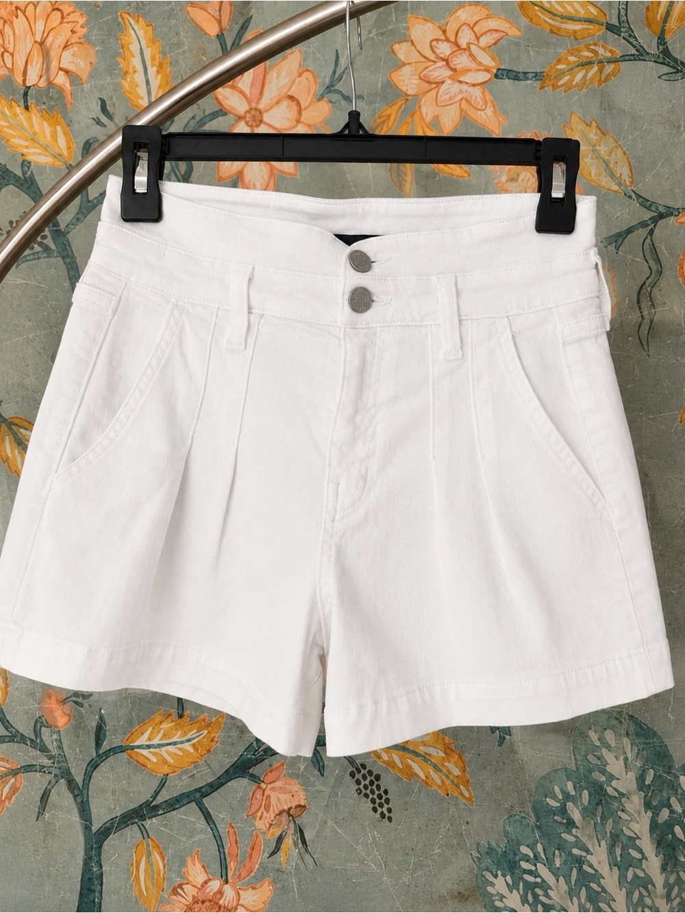 Veronica Beard Jaylen High Rise White Denim Shorts 24